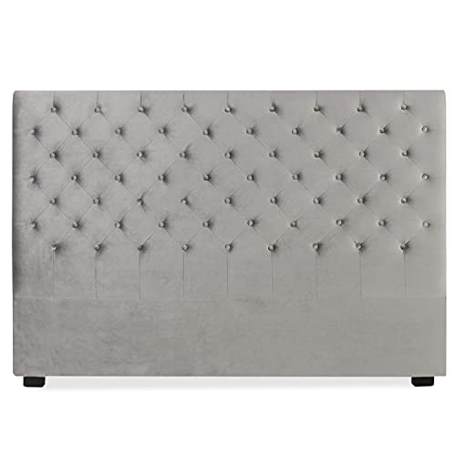 INTENSE DECO Tête de lit capitonnée Constance 180cm Velours Gris
