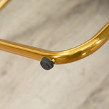 HOMCOM Tabouret de Bar Lot de 2 avec Repose-Pieds Hauteur 103 cm - piètement métal doré - Jaune
