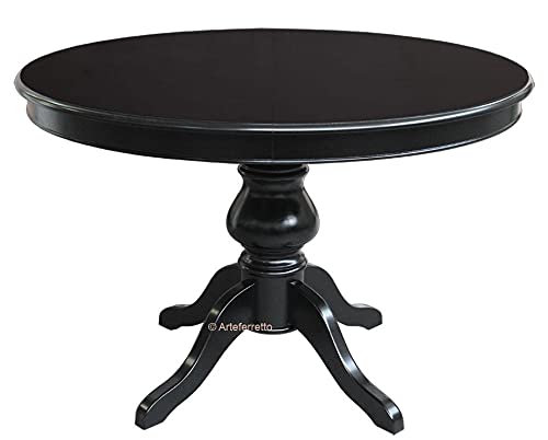 Arteferretto Made in Italy Table à Manger Ronde Noire 120 cm diamètre