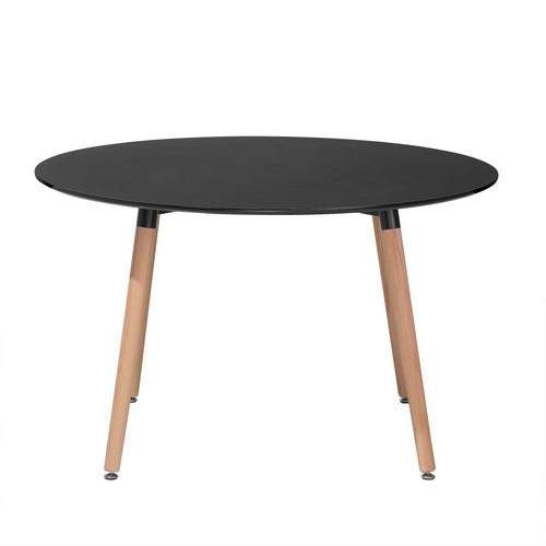 Table de Salle à Manger - Table de Cuisine - Noir - 120 cm - Bovio Table de Salle à Manger - Table de Cuisine - Noir - 120 cm - Bovio