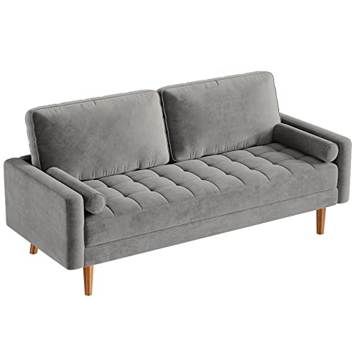 Vesgantti Canapé 3 Places en Tissu Velours, 176cm Style Moderne Scandinave pour Salon, Appartement, Petit Espace, Pieds Bois Massif, Gris Vesgantti Canapé 3 Places en Tissu Velours, 176cm Style Moderne Scandinave pour Salon, Appartement, Petit Espace, Pieds Bois Massif, Gris