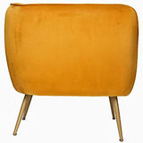 Paris Prix Atmosphera Créateur d'intérieur - Fauteuil en Velours Design Leria 79cm Jaune Ocre