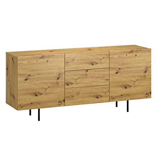 Target Home Buffet Loft Oak Wotan 2 portes avec pieds en métal (2 portes et 3 tiroirs) Target Home Buffet Loft Oak Wotan 2 portes avec pieds en métal (2 portes et 3 tiroirs)