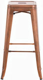 CLP Tabouret de Bar Joshua - Tabouret de Bar Industriel Empilable et Robuste - Repose-Pied Structure à 4 Pieds - Hauteur Siège 77 cm - Couleurs, Couleur:cuivre