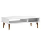 puraday Table Basse Table Dappoint Salon 100x55x31 cm Bois de Pin Massif Petite Table D’Appoint Table Gigogne Design Table Basse Rangement Table A Manger Table Salon Blanc