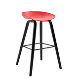 LLYU Tabouret de bar créatif moderne minimaliste haute tabourets de mode chaise de bar nordique maison solide bois haut tabouret (Color : Red)