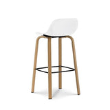 Kosmi - Tabouret de Bar Style scandinave avec Pieds Effet Bois en métal - Hauteur 66cm