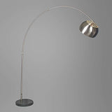 QAZQA Moderne Lampe à arc Grande Acier inoxydable Acier Rond/Luminaire/Lumiere/Éclairage/intérieur/Salon