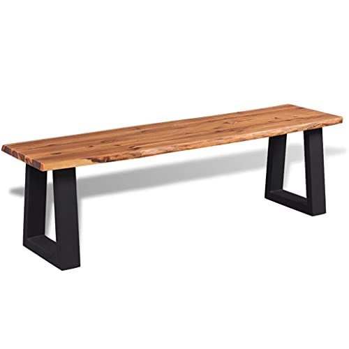 vidaXL Banc en Bois d vidaXL Banc en Bois d'Acacia Massif 145 cm Banc d'Entrée Décor Salon Maison