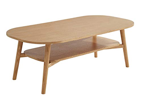HOMIFAB Table Basse scandinave 120x60x40 cm chêne - Collection Marcel