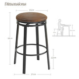 SHOCOKO Swivel Bar Stools Tabouret de comptoir de cuisine avec assise en cuir synthétique et cadre en métal robuste, moderne, pour îlot de cuisine, bar, salle à manger, marron