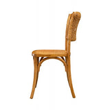 Biscottini frêne 88 x 50 x 44 cm Salle à Manger en Bois avec Finition Naturelle | Chaise de Cuisine Assise en rotin, Marron, 88x44x50 cm