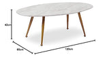 Menzzo Romy Table Basse en Bois, Métal, Blanc, Taille Unique