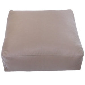 Faux Leather XL Latte Brown Beige Slab Footstool Pouffe Bean Bag with Filling by Bean Bag Warehouse