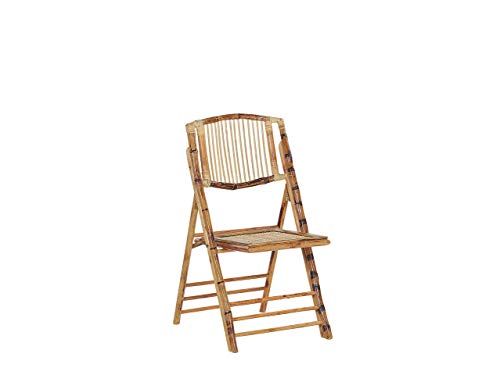 Beliani - Lot de 4 Chaises Pliantes - Trentor - en Bambou et Rotin, Marron Beliani - Lot de 4 Chaises Pliantes - Trentor - en Bambou et Rotin, Marron