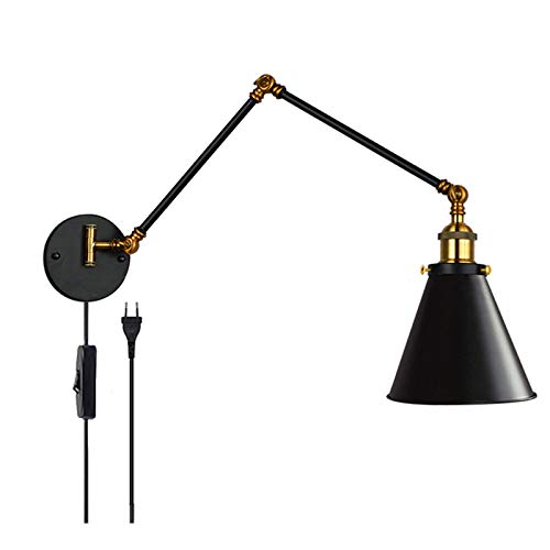FREEDL Retro Lampe Murale Bras Long avec Prise, Vintage Applique Murale Extensible Industriel avec Interrupteur, 27 Lampe De Mur Chambre Noir Antique De Style Loft, Liseuse Chevet Réglable,20+20 FREEDL Retro Lampe Murale Bras Long avec Prise, Vintage Applique Murale Extensible Industriel avec Interrupteur, 27 Lampe De Mur Chambre Noir Antique De Style Loft, Liseuse Chevet Réglable,20+20
