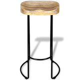 vidaXL Tabourets de Bar Lot de 2 Bois de manguier Massif