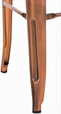 CLP Tabouret de Bar Joshua - Tabouret de Bar Industriel Empilable et Robuste - Repose-Pied Structure à 4 Pieds - Hauteur Siège 77 cm - Couleurs, Couleur:cuivre