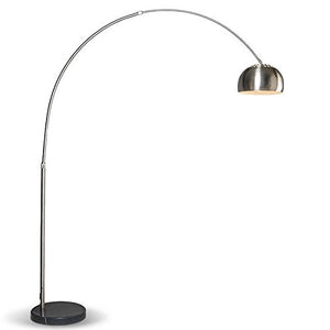 QAZQA Moderne Lampe à arc Grande Acier inoxydable Acier Rond/Luminaire/Lumiere/Éclairage/intérieur/Salon