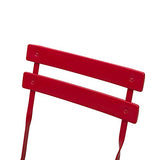 Outsunny Salon de Jardin Bistro Pliable - Table Ronde Ø 60 cm avec 2 chaises Pliantes - Acier thermolaqué Rouge