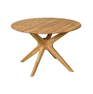 Nordic Story Table de salle à manger ronde Raund, en bois massif chêne, idéale pour cuisine salon, meubles style nordique scandinave, 105 x 105 x 75 cm, chêne naturel