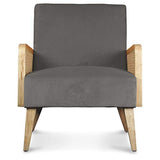 Déco en Ligne - Fauteuil Velours Gris cannage