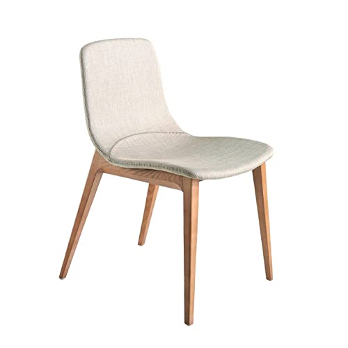 Angel CERDA | Chaise de salle à manger tapissée en tissu, pieds bois noyer, style moderne