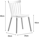 FHW Chaise de salle à manger plastiques (2ps), Tea Shop/Lazy/Bureau/Salle de réunion, Chaise en bois massif chaise (Color : Black, Size : 43x54x80CM)