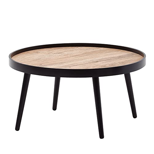 KADIMA DESIGN Table basse autour de 76x76x40 cm Softs brun noir moderne KADIMA DESIGN Table basse autour de 76x76x40 cm Softs brun noir moderne