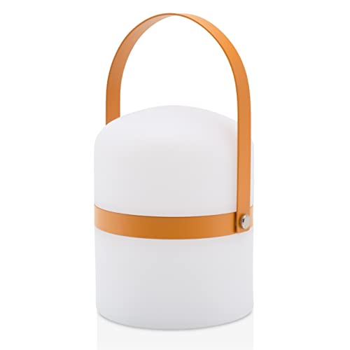 LUUK LIFESTYLE Lampe LED portable design scandinave, lanterne sans fil, lampe de table, luminosité réglable, USB, terrasse, intérieur et extérieur jardin, étanche IP 44, rechargeable, anse curry LUUK LIFESTYLE Lampe LED portable design scandinave, lanterne sans fil, lampe de table, luminosité réglable, USB, terrasse, intérieur et extérieur jardin, étanche IP 44, rechargeable, anse curry