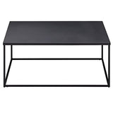 IDIMEX Table Basse HILAR Table de Salon Grande Table d'appoint Design Retro Vintage Industriel, Plateau carré de 80 x 80 cm en métal laqué Noir