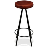 Wakects Lot de 4 tabourets de bar style industriel tabourets de cuisine rembourrés en cuir chaises de bar hautes pour salle à manger cuisine péninsule restaurants bar 30 x 76 cm marron et noir