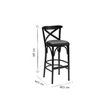 Miliboo Tabouret de Bar bistrot hêtre Massif Noir H75 Marcel