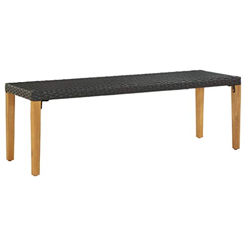 vidaXL Banc de Jardin 80 cm Résine tressée Noir vidaXL Banc de Jardin 80 cm Résine tressée Noir