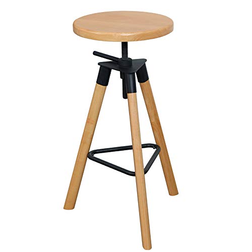 HXSM Tabouret De Bar Pivotants Tabourets De Cuisine en Bois Massif Hauteur Réglable Tabouret De Comptoir Chaise De Salle À Manger Ronde Industrielle Hauteur D’Assise De 65-75CM HXSM Tabouret De Bar Pivotants Tabourets De Cuisine en Bois Massif Hauteur Réglable Tabouret De Comptoir Chaise De Salle À Manger Ronde Industrielle Hauteur D’Assise De 65-75CM
