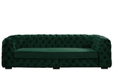 Canapé 3 Places Chesterfield Stanley - Velours Vert Sapin