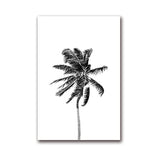 QIAOB Art Mural, Impression d'affiches sur Toile d'art de Feuille de Palmier Tropical, Photographie d'arbre de Palmier Tropical Peinture Photo Noir et Blanc décor à la Maison 30x40cmx3 Pas de Cadre