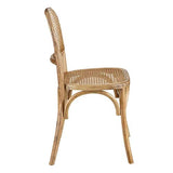 Tousmesmeubles Duo de Chaises Bois Naturel/Cannage - Brett - L 44 x l 41 x H 86 - Neuf