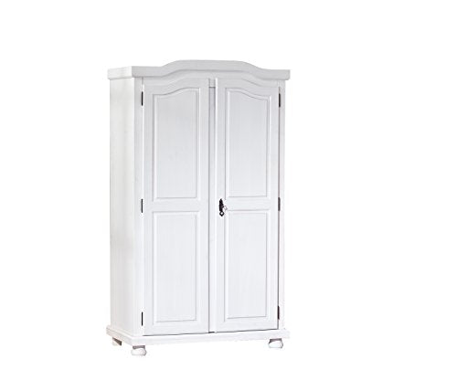Inter Link – Armoire fonctionnelle – 2 portes – 5 niches – Avec penderie – Armoire en pin massif – Blanc vernis – Largeur :104cm Profondeur :56cm Hauteur : 180cm – Hedda Inter Link – Armoire fonctionnelle – 2 portes – 5 niches – Avec penderie – Armoire en pin massif – Blanc vernis – Largeur :104cm Profondeur :56cm Hauteur : 180cm – Hedda