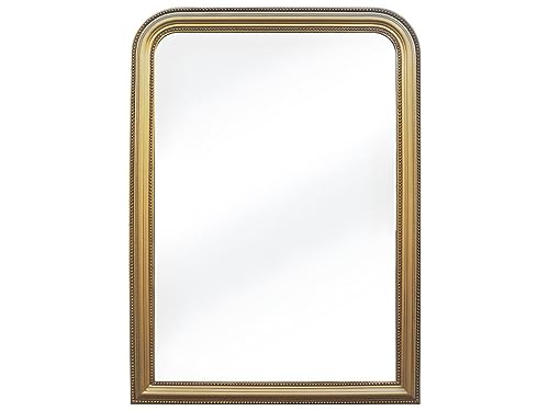 Vente-unique - Miroir Style Vintage en Bois de Paulownia Heloise - L. 80 x H. 110 cm - Doré Effet Laiton