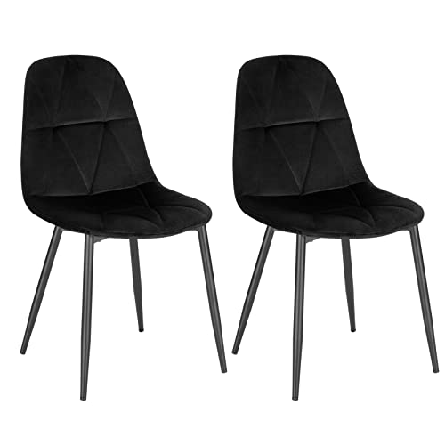 Lestarain Chaises de Salle à Manger, Chaise Salon, Chaise Scandinave, Chaise de Cuisine en Velours avec Pieds en métal, Assise Rembourré, Nior LCNI109004-2 Lestarain Chaises de Salle à Manger, Chaise Salon, Chaise Scandinave, Chaise de Cuisine en Velours avec Pieds en métal, Assise Rembourré, Nior LCNI109004-2