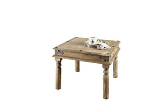 Table Basse carrée 60x60cm - Bois Massif de Palissandre huilé - Style Colonial/Ethnique - Leeds #26