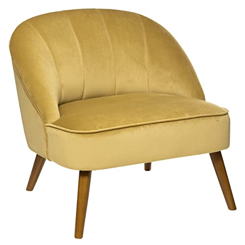 Fauteuil Naova - Jaune - Velours - Atmosphera créateur d Fauteuil Naova - Jaune - Velours - Atmosphera créateur d'intérieur