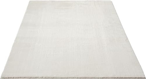 the carpet Relax Tapis Moderne à Poils Courts et Moelleux, Dessous antidérapant, Lavable à 30 degrés, Super Doux, Aspect Fourrure, crème, 200 x 290 cm
