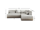 Lisa Design - Onyx - canapé modulable d'angle Droit 5 Places - en Tissu - Vert Sauge