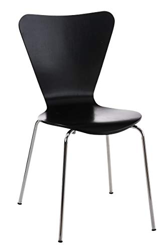 Chaise Empilable Calisto en Bois - Assise Ergonomique - Chaise de Salle d Chaise Empilable Calisto en Bois - Assise Ergonomique - Chaise de Salle d'Attente en Bois Chaise, Hauteur Assise 45 cm -Couleurs au Choix:, Couleur:Noir