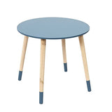 THE HOME DECO FACTORY Lot de 2 Tables Basses Gigognes Rondes Bicolore Bleu Jaune, Bois d'ingénierie, Small 33 x 40 cm-Tall 43 x 48 cm