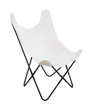 Atmosphera - Fauteuil Papillon Structure métal et Assise Fourrure Blanche OLSO Cosy'ness