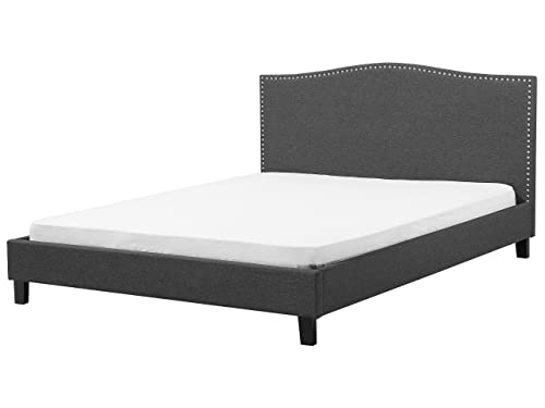 Beliani Sommier et Cadre pour Lit Double 180 x 200 cm en Tissu Gris Rétro Moderne Montpellier Beliani Sommier et Cadre pour Lit Double 180 x 200 cm en Tissu Gris Rétro Moderne Montpellier