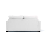 Moment Home Canapé 3 Places Convertible, Grand Confort, Déhoussable, Made in France, Bouclette Blanc écru, Couchage 140 Express Quotidien, Adam